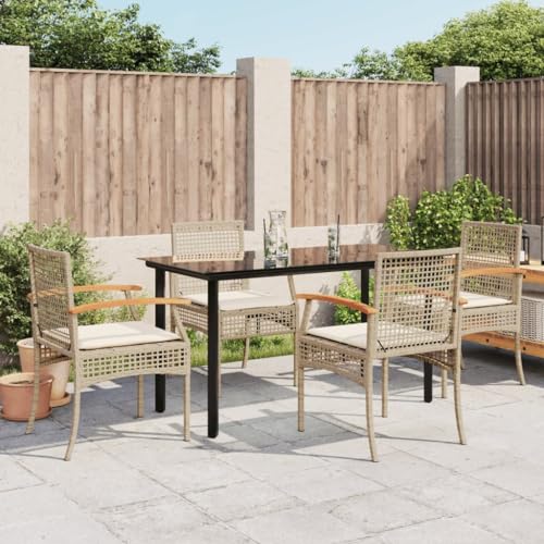 Qnhdfrt Garten Essgruppe 140 x 70 cm Poly Rattan Set mit Kissen Outdoor Möbel für Terrasse Garten Balkon Qnhdfrt Garten Essgruppe 140 x 70 cm Poly Rattan Set mit Kissen Outdoor Möbel für Terrasse Garten Balkon von Qnhdfrt