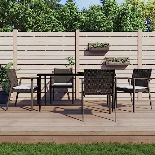 Qnhdfrt Garten Essgruppe 160x80 cm mit Kissen PE Rattan und Stahl Wetterfeste Outdoor Sitzgruppe für Terrasse Garten und Balkon Qnhdfrt Garten Essgruppe 160x80 cm mit Kissen PE Rattan und Stahl Wetterfeste Outdoor Sitzgruppe für Terrasse Garten und Balkon von Qnhdfrt