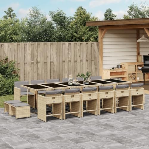 Qnhdfrt Garten Essgruppe 17 teilig mit Kissen PE Rattan klappbare Stühle und Hocker für Garten Balkon Terrasse Qnhdfrt Garten Essgruppe 17 teilig mit Kissen PE Rattan klappbare Stühle und Hocker für Garten Balkon Terrasse von Qnhdfrt