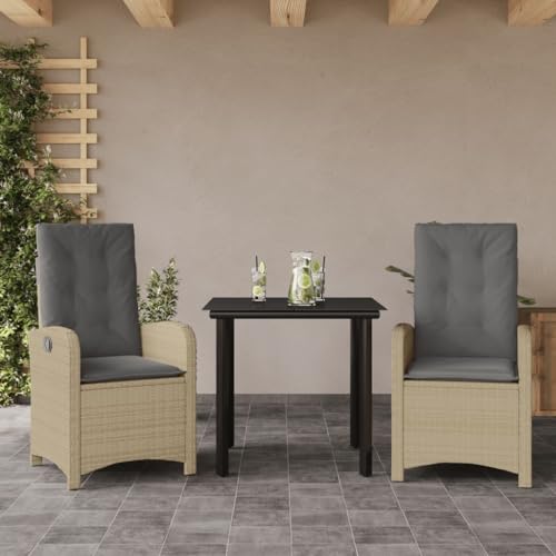 Qnhdfrt Garten Essgruppe 3 TLG Set mit Kissen PE Rattan Outdoor Möbel für Balkon Terrasse und Garten Qnhdfrt Garten Essgruppe 3 TLG Set mit Kissen PE Rattan Outdoor Möbel für Balkon Terrasse und Garten von Qnhdfrt