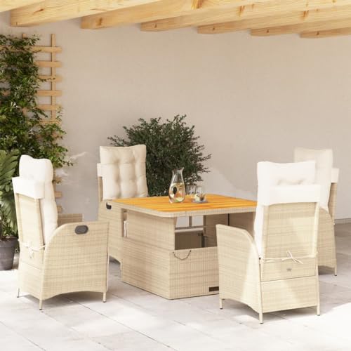 Qnhdfrt Garten Essgruppe 4 Stühle mit Tisch PE Rattan Sitzgruppe Outdoor Höhenverstellbar für Balkon Terrasse Garten Qnhdfrt Garten Essgruppe 4 Stühle mit Tisch PE Rattan Sitzgruppe Outdoor Höhenverstellbar für Balkon Terrasse Garten von Qnhdfrt