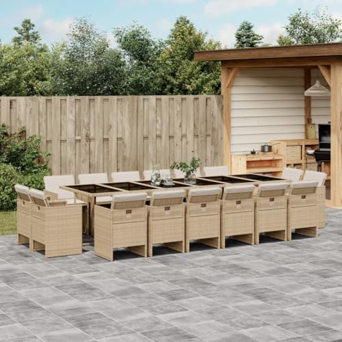 Qnhdfrt Garten Essgruppe Set 16 Stühle mit Kissen PE Rattan Klappstühle Bierzeltgarnitur Outdoor Tisch 330 cm für Terrasse Balkon Garten Qnhdfrt Garten Essgruppe Set 16 Stühle mit Kissen PE Rattan Klappstühle Bierzeltgarnitur Outdoor Tisch 330 cm für Terrasse Balkon Garten von Qnhdfrt