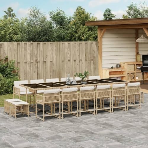 Qnhdfrt Garten Essgruppe Set 17 teilig mit Kissen PE Rattan Klappstühle Bierzeltgarnitur für Terrasse Balkon und Garten Qnhdfrt Garten Essgruppe Set 17 teilig mit Kissen PE Rattan Klappstühle Bierzeltgarnitur für Terrasse Balkon und Garten von Qnhdfrt