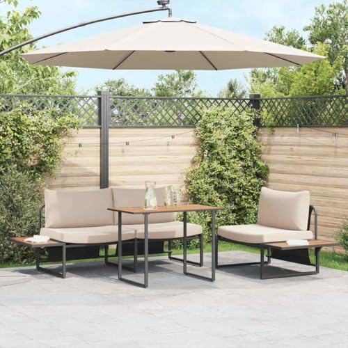 Qnhdfrt Garten Essgruppe Set 3 Teile mit Taupe Kissen Outdoor Möbel für Terrasse Balkon und Garten Qnhdfrt Garten Essgruppe Set 3 Teile mit Taupe Kissen Outdoor Möbel für Terrasse Balkon und Garten von Qnhdfrt