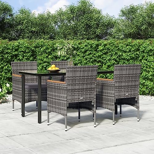 Qnhdfrt Garten Essgruppe Set 4 Stühle mit Kissen Outdoor Tisch 160x80 cm Modernes Design Robustes PE Rattan für Balkon Terrasse Garten Qnhdfrt Garten Essgruppe Set 4 Stühle mit Kissen Outdoor Tisch 160x80 cm Modernes Design Robustes PE Rattan für Balkon Terrasse Garten von Qnhdfrt