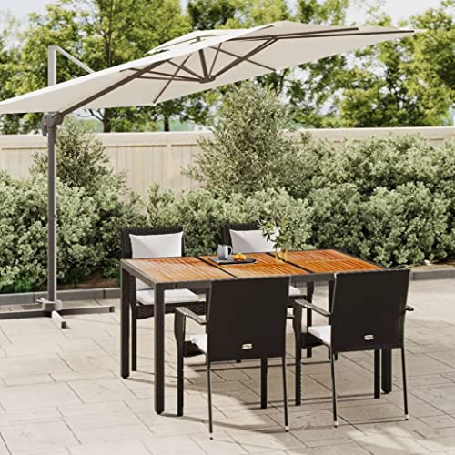 Qnhdfrt Garten Essgruppe Set 4 Stühle mit Kissen und Tisch aus PE Rattan Modernes Design Schwarz Cremeweiß für Terrasse Balkon Garten Qnhdfrt Garten Essgruppe Set 4 Stühle mit Kissen und Tisch aus PE Rattan Modernes Design Schwarz Cremeweiß für Terrasse Balkon Garten von Qnhdfrt