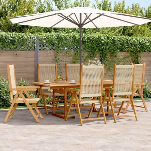 Qnhdfrt Garten Essgruppe Set 6 Stühle und Tisch aus Akazienholz und PE Rattan Erweiterbar Klappbar mit Liegefunktion für Terrasse Garten und Balkon Qnhdfrt Garten Essgruppe Set 6 Stühle und Tisch aus Akazienholz und PE Rattan Erweiterbar Klappbar mit Liegefunktion für Terrasse Garten und Balkon von Qnhdfrt