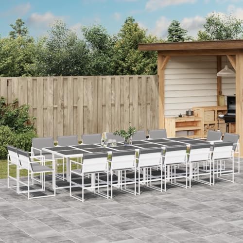 Qnhdfrt Garten Essgruppe Set mit 16 Stühlen und Kissen Klappbare Stühle Weiß Textilene Outdoor Möbel für Terrasse Garten und Balkon Qnhdfrt Garten Essgruppe Set mit 16 Stühlen und Kissen Klappbare Stühle Weiß Textilene Outdoor Möbel für Terrasse Garten und Balkon von Qnhdfrt