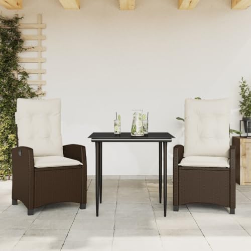 Qnhdfrt Garten Essgruppe Set mit 2 Klappstühlen und Tisch aus PE Rattan Braun für Balkon Terrasse Garten Qnhdfrt Garten Essgruppe Set mit 2 Klappstühlen und Tisch aus PE Rattan Braun für Balkon Terrasse Garten von Qnhdfrt