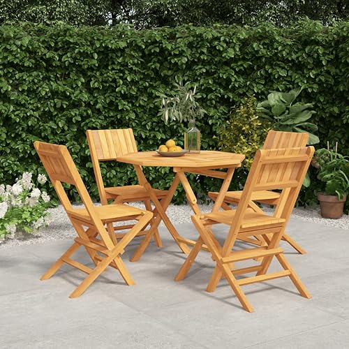 Qnhdfrt Garten Essgruppe aus Massivholz Teak Klappbarer Tisch und 4 Stühle Set 85 x 85 x 76 cm Outdoor Sitzgruppe für Balkon Terrasse und Garten Qnhdfrt Garten Essgruppe aus Massivholz Teak Klappbarer Tisch und 4 Stühle Set 85 x 85 x 76 cm Outdoor Sitzgruppe für Balkon Terrasse und Garten von Qnhdfrt