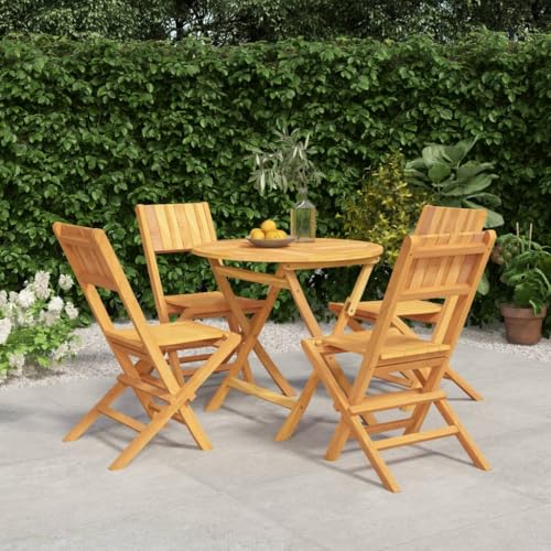 Qnhdfrt Garten Essgruppe aus Massivholz Teak Klappbarer Tisch und 4 Stühle Set für Balkon Terrasse und Garten Qnhdfrt Garten Essgruppe aus Massivholz Teak Klappbarer Tisch und 4 Stühle Set für Balkon Terrasse und Garten von Qnhdfrt