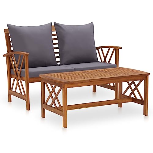 Qnhdfrt Garten Lounge Set 2 Teile Akazienholz Vintage Look mit Sitzbank Couchtisch und Polsterauflagen für Terrasse Balkon Garten Qnhdfrt Garten Lounge Set 2 Teile Akazienholz Vintage Look mit Sitzbank Couchtisch und Polsterauflagen für Terrasse Balkon Garten von Qnhdfrt