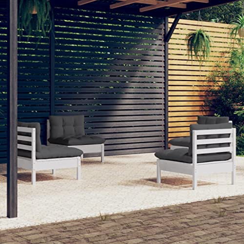 Qnhdfrt Garten Lounge Set 4 teilig aus massivem Kiefernholz mit Anthrazit Kissen Outdoor Sitzgruppe für Terrasse Balkon und Garten Qnhdfrt Garten Lounge Set 4 teilig aus massivem Kiefernholz mit Anthrazit Kissen Outdoor Sitzgruppe für Terrasse Balkon und Garten von Qnhdfrt