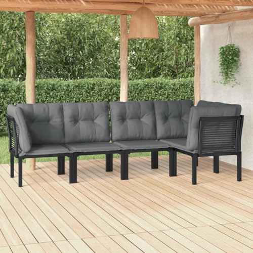 Qnhdfrt Garten Lounge Set 5 teilig Schwarz Grau PE Rattan Eck Sofa Sitzgruppe Outdoor mit Polstern für Balkon Terrasse Garten Qnhdfrt Garten Lounge Set 5 teilig Schwarz Grau PE Rattan Eck Sofa Sitzgruppe Outdoor mit Polstern für Balkon Terrasse Garten von Qnhdfrt