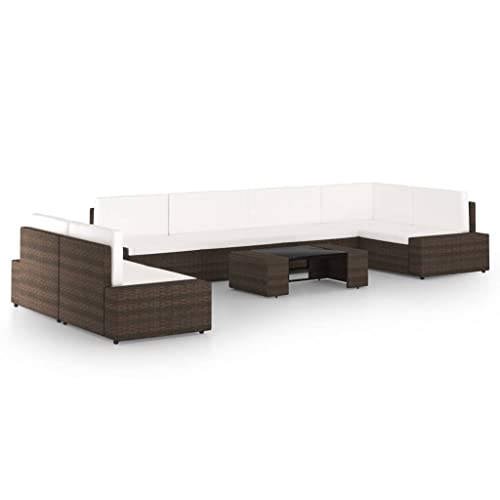 Qnhdfrt Garten Lounge Set 8 Teile Braun PE Rattan mit Kissen und Glas Couchtisch für Terrasse Balkon Garten Qnhdfrt Garten Lounge Set 8 Teile Braun PE Rattan mit Kissen und Glas Couchtisch für Terrasse Balkon Garten von Qnhdfrt