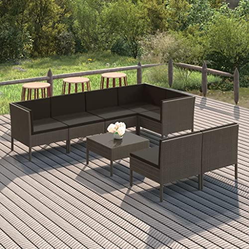 Qnhdfrt Garten Lounge Set 8 teilig Grau PE Rattan Sofagarnitur mit Eckelement und Hocker für Terrasse Balkon Garten Qnhdfrt Garten Lounge Set 8 teilig Grau PE Rattan Sofagarnitur mit Eckelement und Hocker für Terrasse Balkon Garten von Qnhdfrt