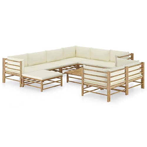 Qnhdfrt Garten Lounge Set Bambus 10 teilig mit Cremeweißen Kissen Outdoor Sitzgruppe Modular Aufbau für Terrasse Balkon und Gartenbereich Qnhdfrt Garten Lounge Set Bambus 10 teilig mit Cremeweißen Kissen Outdoor Sitzgruppe Modular Aufbau für Terrasse Balkon und Gartenbereich von Qnhdfrt