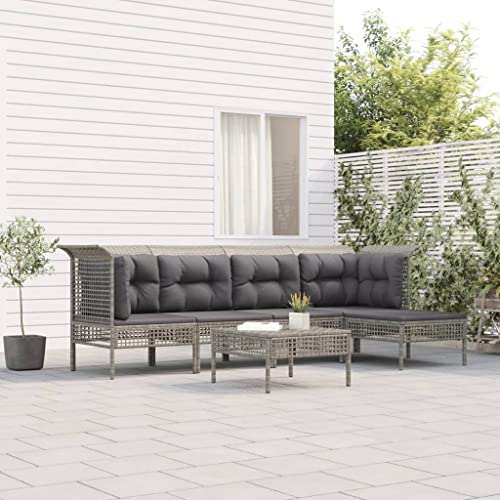 Qnhdfrt Garten Lounge Set Grau 6 teilig mit Kissen PE Rattan Ecksofa Mittelsofa Hocker Wetterfestes Outdoor Möbel Set für Terrasse Balkon Gartenbereich Qnhdfrt Garten Lounge Set Grau 6 teilig mit Kissen PE Rattan Ecksofa Mittelsofa Hocker Wetterfestes Outdoor Möbel Set für Terrasse Balkon Gartenbereich von Qnhdfrt