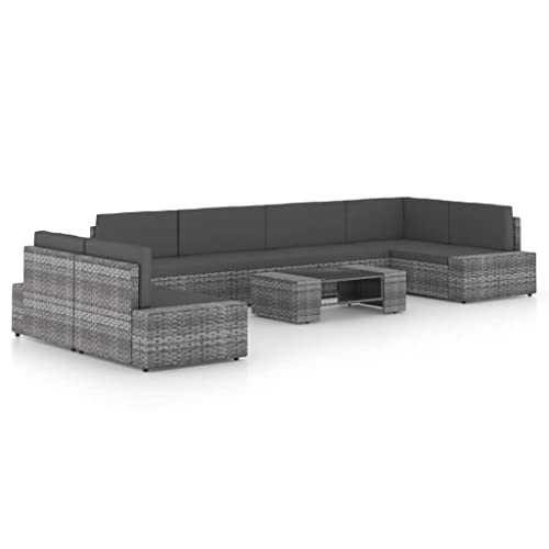 Qnhdfrt Garten Lounge Set Grau 8 teilig mit Kissen PE Rattan und Glas Couchtisch Modular für Balkon Terrasse Garten Qnhdfrt Garten Lounge Set Grau 8 teilig mit Kissen PE Rattan und Glas Couchtisch Modular für Balkon Terrasse Garten von Qnhdfrt