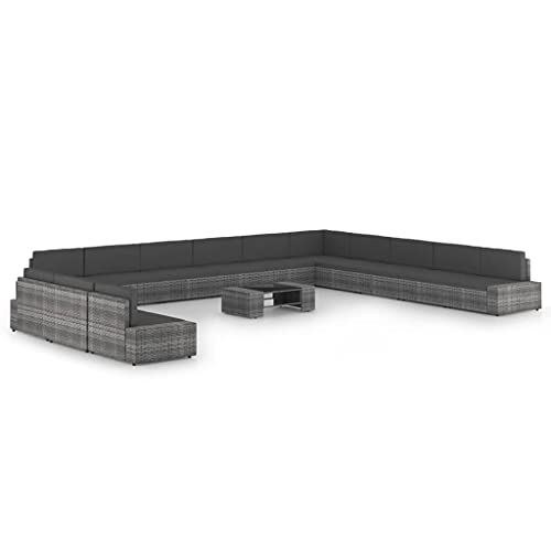 Qnhdfrt Garten Lounge Set Grau mit Kissen PE Rattan 90 x 50 x 26 cm Modular Outdoor Möbel für Balkon Terrasse Garten Qnhdfrt Garten Lounge Set Grau mit Kissen PE Rattan 90 x 50 x 26 cm Modular Outdoor Möbel für Balkon Terrasse Garten von Qnhdfrt