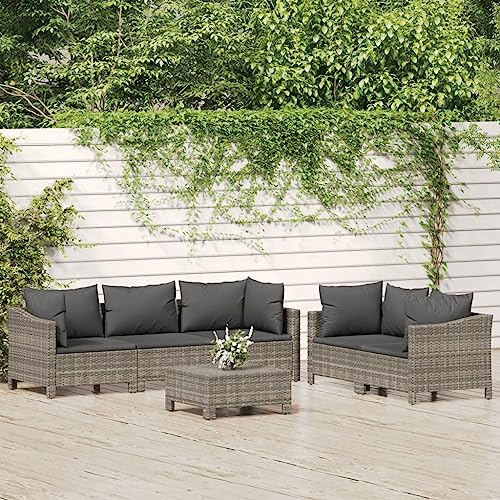 Qnhdfrt Garten Lounge Set Grau mit Kissen PE Rattan Outdoor Möbel Set Eck Sofa und Hocker Modulares Design für Balkon Terrasse Garten Qnhdfrt Garten Lounge Set Grau mit Kissen PE Rattan Outdoor Möbel Set Eck Sofa und Hocker Modulares Design für Balkon Terrasse Garten von Qnhdfrt