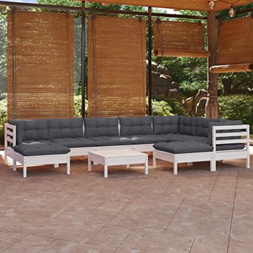 Qnhdfrt Garten Lounge Set Weiß 10 TLG Massivholz Kiefer mit Anthrazit Kissen Eck Sofa Sitzgruppe Outdoor für Terrasse Balkon und Garten Qnhdfrt Garten Lounge Set Weiß 10 TLG Massivholz Kiefer mit Anthrazit Kissen Eck Sofa Sitzgruppe Outdoor für Terrasse Balkon und Garten von Qnhdfrt