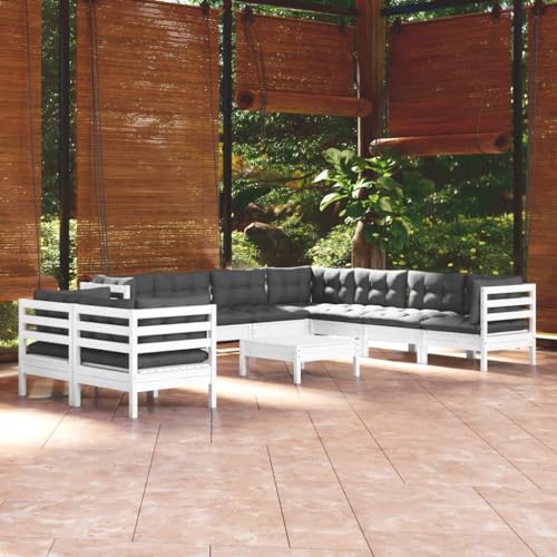 Qnhdfrt Garten Lounge Set Weiß Massives Kiefernholz Outdoor Sitzgruppe mit Kissen Anthrazit Modular Kombinierbar für Terrasse Garten und Balkon Qnhdfrt Garten Lounge Set Weiß Massives Kiefernholz Outdoor Sitzgruppe mit Kissen Anthrazit Modular Kombinierbar für Terrasse Garten und Balkon von Qnhdfrt
