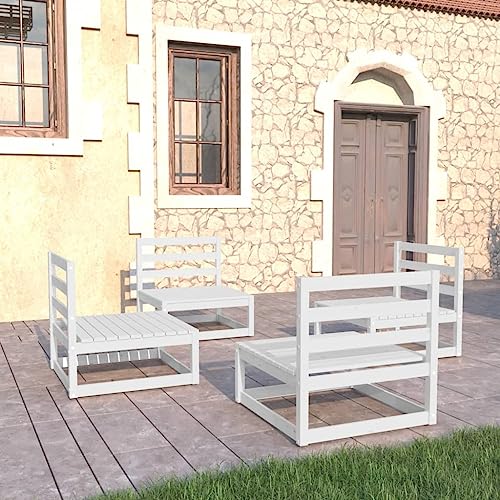 Qnhdfrt Garten Lounge Set Weiß aus Massivholz Kiefer 4 teilig Sitzgruppe Outdoor mit Modularen Sofa Elementen Robust und Langlebig für Terrasse Balkon Garten Qnhdfrt Garten Lounge Set Weiß aus Massivholz Kiefer 4 teilig Sitzgruppe Outdoor mit Modularen Sofa Elementen Robust und Langlebig für Terrasse Balkon Garten von Qnhdfrt