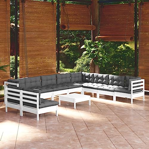 Qnhdfrt Garten Lounge Set Weiß aus Massivholz Kiefer mit Anthrazit Kissen Modular Outdoor Sitzgruppe für Terrasse Balkon und Garten Qnhdfrt Garten Lounge Set Weiß aus Massivholz Kiefer mit Anthrazit Kissen Modular Outdoor Sitzgruppe für Terrasse Balkon und Garten von Qnhdfrt