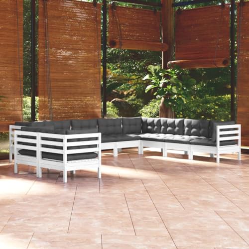 Qnhdfrt Garten Lounge Set Weiß aus Massivholz Kiefer mit Kissen 5 Eck und 5 Mittelteile für Outdoor Terrassen Balkone Qnhdfrt Garten Lounge Set Weiß aus Massivholz Kiefer mit Kissen 5 Eck und 5 Mittelteile für Outdoor Terrassen Balkone von Qnhdfrt