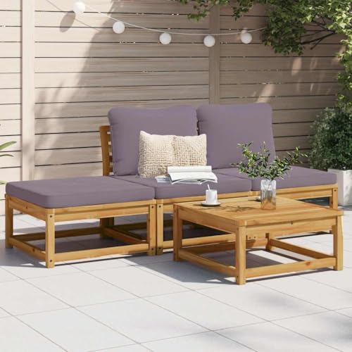 Qnhdfrt Garten Lounge Set aus Akazien Massivholz mit Kissen 4 teilig Outdoor Sofa Set für Garten Terrasse Balkon Modulares Design Bequeme Sitzgruppe mit Tisch und Hocker Qnhdfrt Garten Lounge Set aus Akazien Massivholz mit Kissen 4 teilig Outdoor Sofa Set für Garten Terrasse Balkon Modulares Design Bequeme Sitzgruppe mit Tisch und Hocker von Qnhdfrt