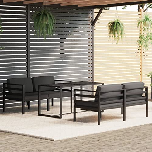 Qnhdfrt Garten Lounge Set aus Aluminium Anthrazit Modulares 5 teiliges Outdoor Sofa Set mit Kissen Wetterfest und Robust 120 x 60 cm Tisch für Terrasse Balkon und Garten Qnhdfrt Garten Lounge Set aus Aluminium Anthrazit Modulares 5 teiliges Outdoor Sofa Set mit Kissen Wetterfest und Robust 120 x 60 cm Tisch für Terrasse Balkon und Garten von Qnhdfrt