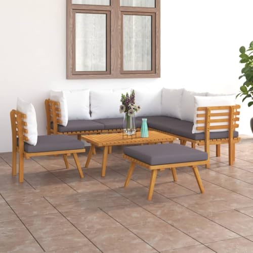 Qnhdfrt Garten Lounge Set aus Massivholz Akazie mit Polstern 8 teilig Modular Outdoor Sofa Tisch Hocker für Terrasse Garten Balkon Qnhdfrt Garten Lounge Set aus Massivholz Akazie mit Polstern 8 teilig Modular Outdoor Sofa Tisch Hocker für Terrasse Garten Balkon von Qnhdfrt