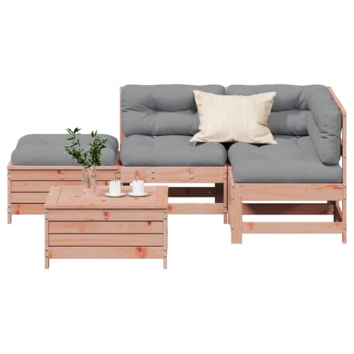 Qnhdfrt Garten Lounge Set aus Massivholz Douglasie mit Kissen 5 teilig Outdoor Möbel für Terrasse Balkon und Garten von Qnhdfrt