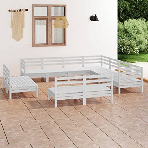 Qnhdfrt Garten Lounge Set aus Massivholz Kiefer Weiß 11 teilig Outdoor Sofa Set Eck und Mittelteile mit Paletten Design für Terrasse Garten und Balkon Qnhdfrt Garten Lounge Set aus Massivholz Kiefer Weiß 11 teilig Outdoor Sofa Set Eck und Mittelteile mit Paletten Design für Terrasse Garten und Balkon von Qnhdfrt