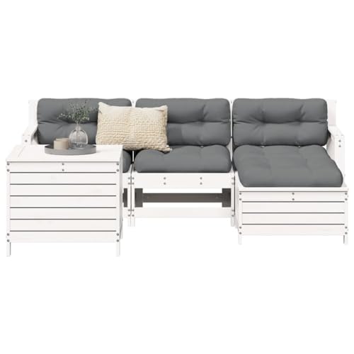 Qnhdfrt Garten Lounge Set aus Massivholz Kiefer Weiß 66 x 62 x 70 5 cm Modulares Design mit Tisch und Fußhocker Robust und Langlebig für Terrasse Balkon und Garten Qnhdfrt Garten Lounge Set aus Massivholz Kiefer Weiß 66 x 62 x 70 5 cm Modulares Design mit Tisch und Fußhocker Robust und Langlebig für Terrasse Balkon und Garten von Qnhdfrt