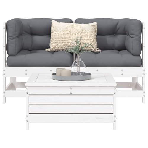 Qnhdfrt Garten Lounge Set aus Massivholz Weiß 62 x 62 x 70 5 cm Modulares Eck Sofa mit Fußhocker Robustes Kiefernholz für Balkon Terrasse und Garten Qnhdfrt Garten Lounge Set aus Massivholz Weiß 62 x 62 x 70 5 cm Modulares Eck Sofa mit Fußhocker Robustes Kiefernholz für Balkon Terrasse und Garten von Qnhdfrt