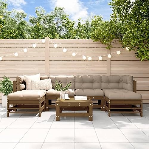 Qnhdfrt Garten Lounge Set aus massivem Kiefernholz mit Kissen 57 5 x 63 5 x 60 cm Honigbraun Outdoor Sitzgruppe für Terrasse Garten und Balkon Qnhdfrt Garten Lounge Set aus massivem Kiefernholz mit Kissen 57 5 x 63 5 x 60 cm Honigbraun Outdoor Sitzgruppe für Terrasse Garten und Balkon von Qnhdfrt