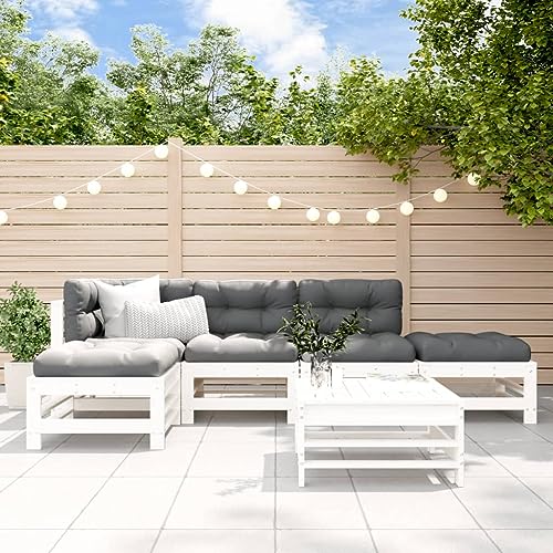 Qnhdfrt Garten Lounge Set aus massivem Kiefernholz mit Kissen Weiß 57 5 x 63 5 x 60 cm Robuste Outdoor Möbel für Terrasse Garten und Balkon Qnhdfrt Garten Lounge Set aus massivem Kiefernholz mit Kissen Weiß 57 5 x 63 5 x 60 cm Robuste Outdoor Möbel für Terrasse Garten und Balkon von Qnhdfrt