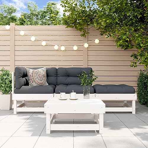 Qnhdfrt Garten Lounge Set aus massivem Kiefernholz mit Kissen Weiß 61 x 61 x 62 cm Modulares Design für Terrasse Garten und Balkon Qnhdfrt Garten Lounge Set aus massivem Kiefernholz mit Kissen Weiß 61 x 61 x 62 cm Modulares Design für Terrasse Garten und Balkon von Qnhdfrt