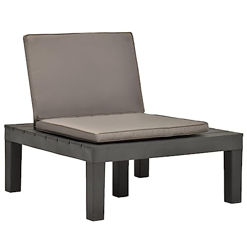 Qnhdfrt Garten Loungesessel mit Sitzpolster Kunststoff Anthrazit Dick Gepolstert Wetterbeständig Leicht für Terrasse Garten Balkon Outdoor Möbel 78x78x70cm von Qnhdfrt