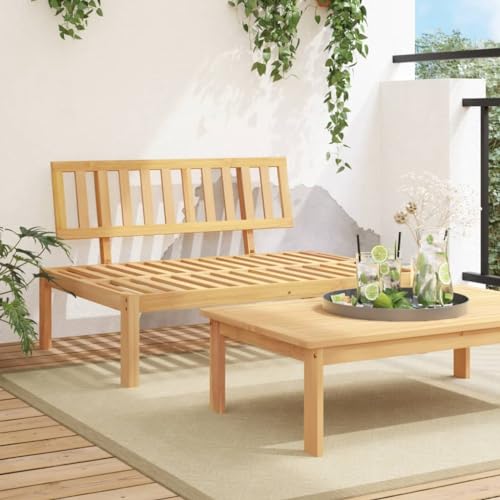 Qnhdfrt Garten-Mittelsofa aus massivem Akazienholz mit Latten-Design für Terrasse, Balkon und Garten von Qnhdfrt