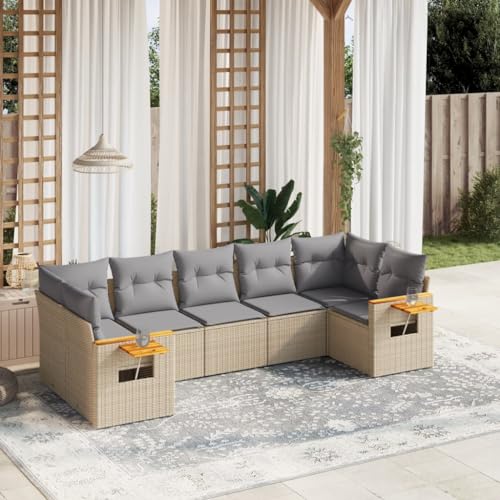 Qnhdfrt Garten Sofa Garnitur 7 teilig PE Rattan Lounge Set mit Stauraum Kissen und Klapptisch für Terrasse Garten Balkon Qnhdfrt Garten Sofa Garnitur 7 teilig PE Rattan Lounge Set mit Stauraum Kissen und Klapptisch für Terrasse Garten Balkon von Qnhdfrt