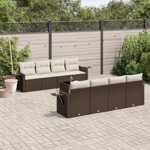 Qnhdfrt Garten Sofa Garnitur 9 teilig Braun PE Rattan mit Kissen Stauraum und Beistelltisch für Terrasse Garten und Balkon Qnhdfrt Garten Sofa Garnitur 9 teilig Braun PE Rattan mit Kissen Stauraum und Beistelltisch für Terrasse Garten und Balkon von Qnhdfrt