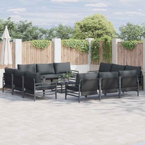 Qnhdfrt Garten Sofa Set 13 pcs Anthrazit Stahl Modernes Möbelset für Terrasse Garten und Balkon mit Wetterfester Konstruktion 70 x 70.5 x 32 cm Qnhdfrt Garten Sofa Set 13 pcs Anthrazit Stahl Modernes Möbelset für Terrasse Garten und Balkon mit Wetterfester Konstruktion 70 x 70.5 x 32 cm von Qnhdfrt