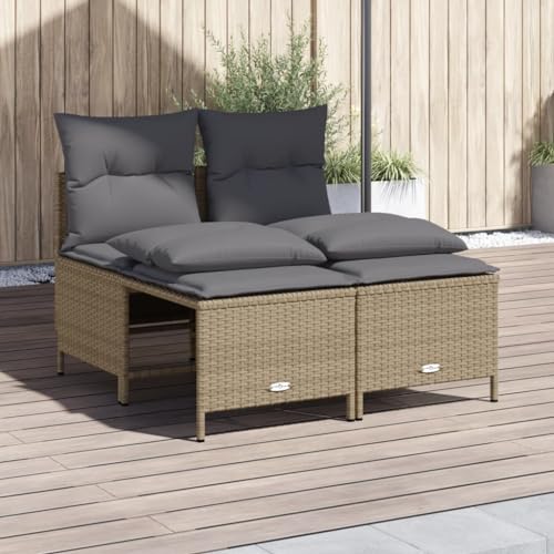 Qnhdfrt Garten Sofa Set 2+2 Sitzgruppe PE Rattan Outdoor Möbel Beige mit Kissen für Terrasse Balkon Garten Qnhdfrt Garten Sofa Set 2+2 Sitzgruppe PE Rattan Outdoor Möbel Beige mit Kissen für Terrasse Balkon Garten von Qnhdfrt