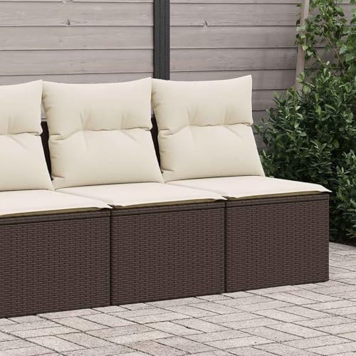 Qnhdfrt Garten Sofa Set 2 TLG Braun PE Rattan mit Kissen Modulares Design für Terrasse Balkon und Garten von Qnhdfrt