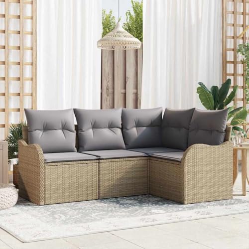 Qnhdfrt Garten Sofa Set 3 Teile Beige Modernes Design Outdoor Möbel aus Natur Rattan mit Wetterfester Oberfläche für Terrasse Garten und Balkon Qnhdfrt Garten Sofa Set 3 Teile Beige Modernes Design Outdoor Möbel aus Natur Rattan mit Wetterfester Oberfläche für Terrasse Garten und Balkon von Qnhdfrt