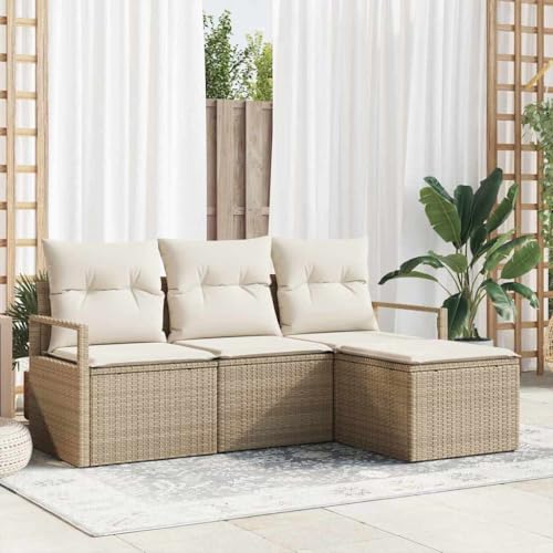 Qnhdfrt Garten Sofa Set 3 Teile Beige Outdoor Rattan Modular Sitzgruppe mit Kissen für Terrasse Garten Balkon Qnhdfrt Garten Sofa Set 3 Teile Beige Outdoor Rattan Modular Sitzgruppe mit Kissen für Terrasse Garten Balkon von Qnhdfrt