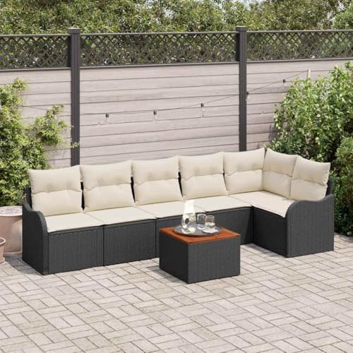 Qnhdfrt Garten Sofa Set 3 Teile Schwarz Modulares Outdoor Lounge Möbel Poly Rattan mit Tisch für Terrasse Balkon und Garten Qnhdfrt Garten Sofa Set 3 Teile Schwarz Modulares Outdoor Lounge Möbel Poly Rattan mit Tisch für Terrasse Balkon und Garten von Qnhdfrt